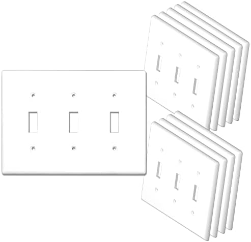 [2 חבילה] Neu Triple Thicle Gogtle Switch Switch צלחות קיר קיר, 3-Gang 6.5 x 4.75, תרמופלסטית פוליקרבונט